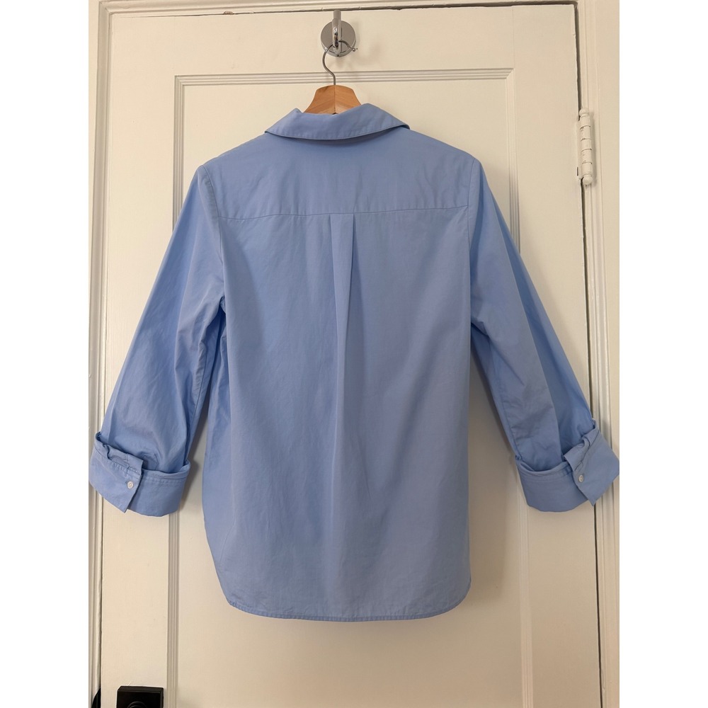 TWP Blue Ex-Boyfriend Button Down Shirt Italian Cotton XS Oversize Luxury Office - Picture 4 of 13